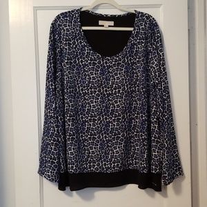 Michael Kors- Blue Cheetah Long Sleeve